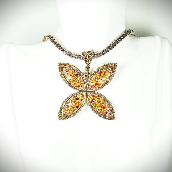 JOHN HARDY Citrine & Garnet Batu Kawung Pendant & Chain Necklace - Picture 6 of 11